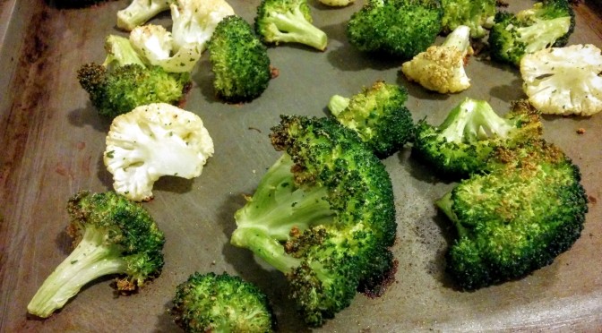 Ranch-Roasted Broccoli and Cauliflower