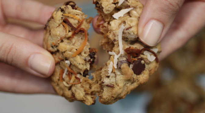 Toasted Coconut & Chocolate Chip Oatmeal Cookies