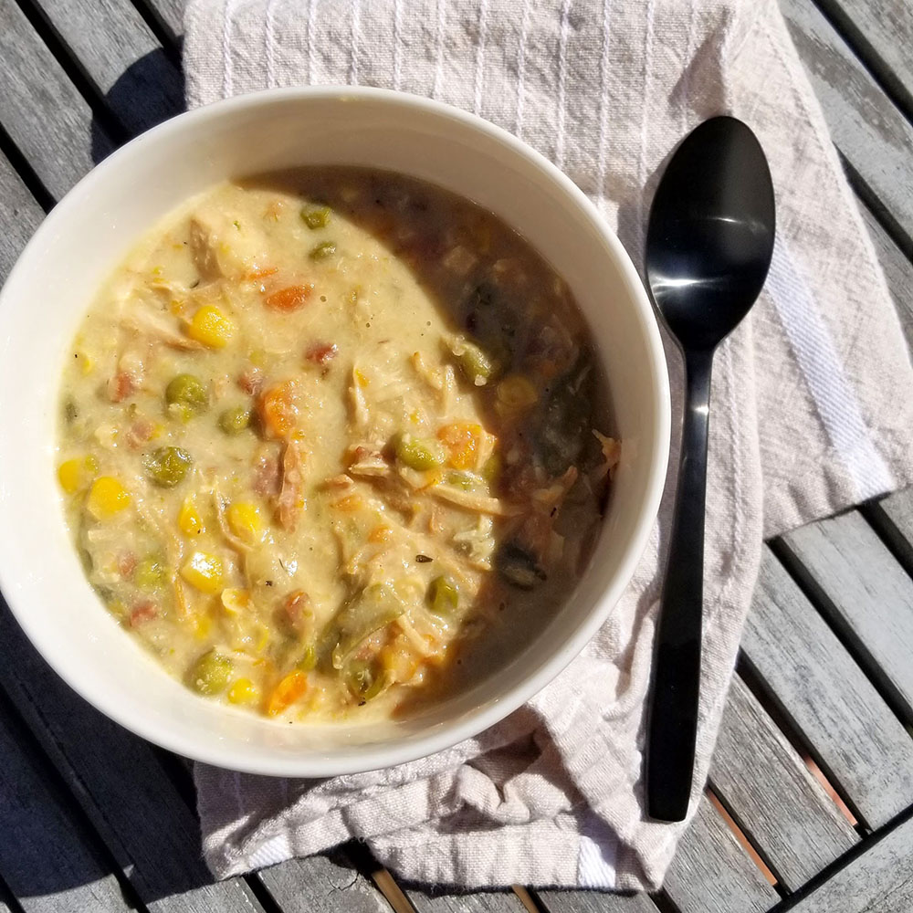 Easy slow cooker chicken pot pie soup recipe