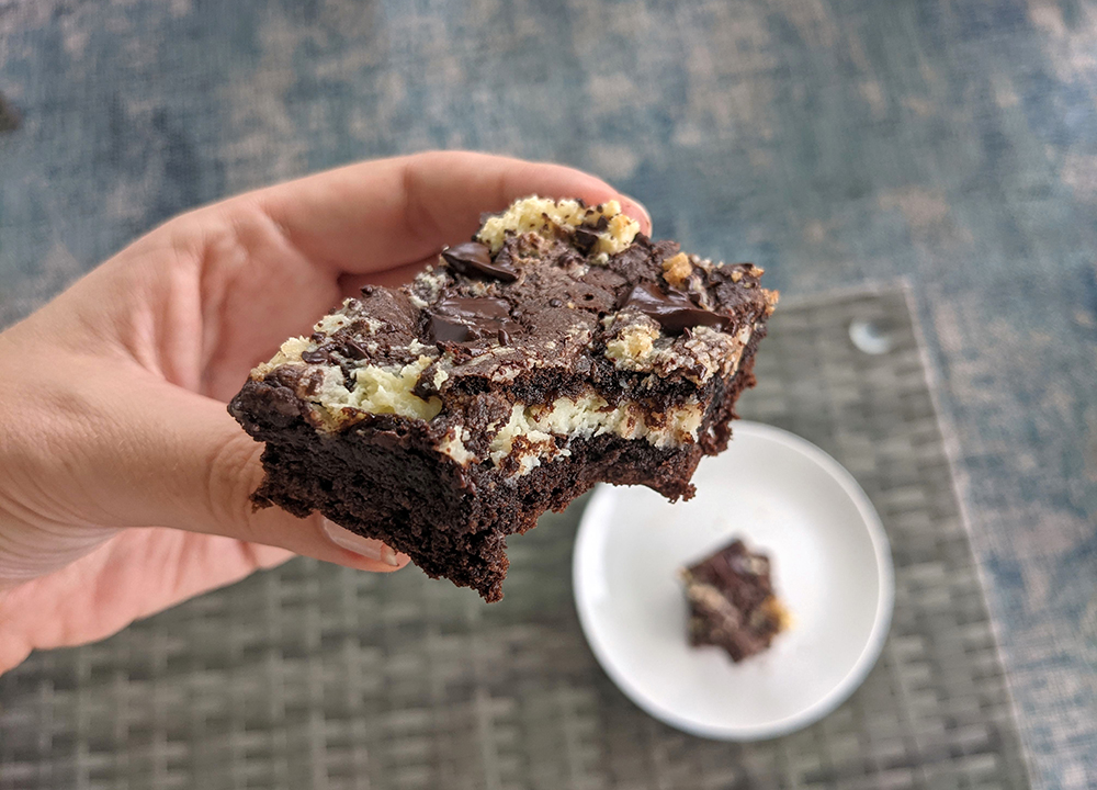 Cake mix brownies with cheesecake swirl