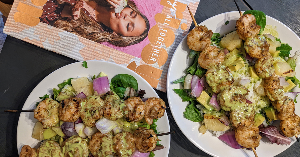 Library Cookbook Club: Cooking John's Jerk Shrimp from Chrissy Teigen's Cravings, All Together