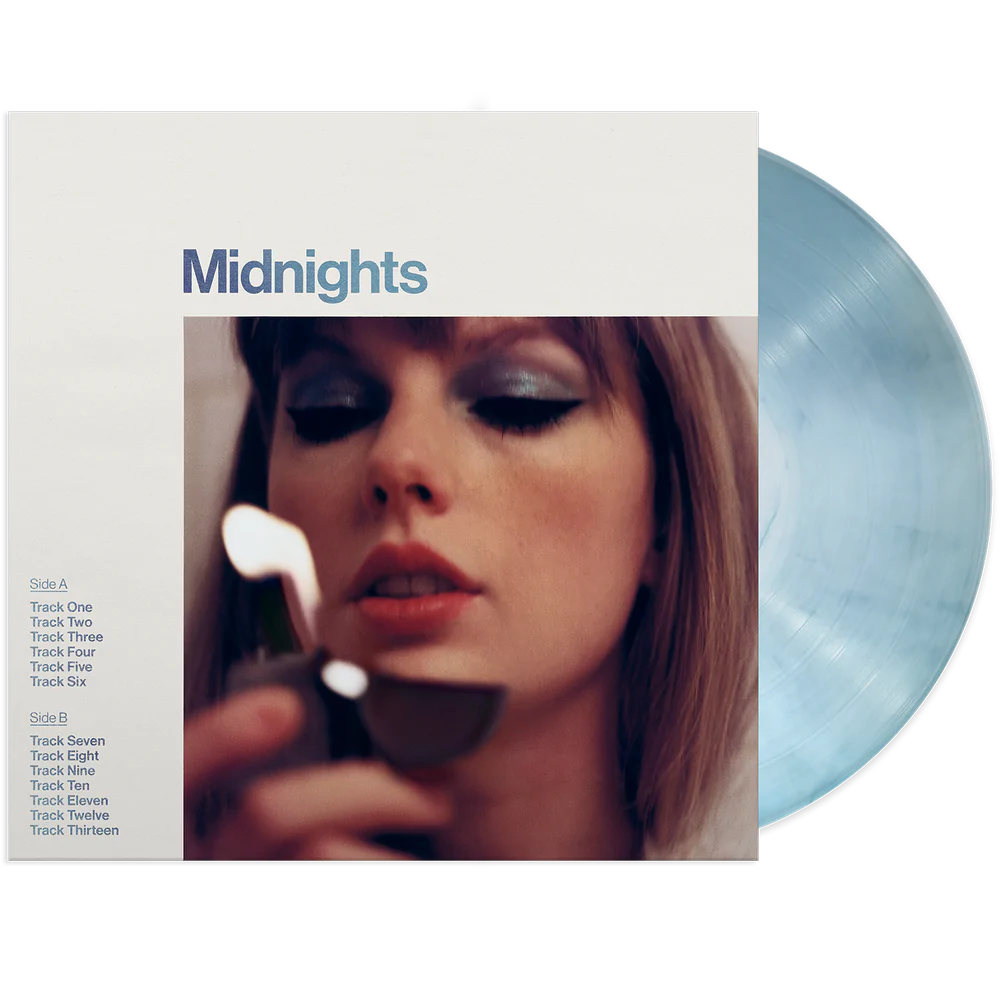 blue vinyl album for Taylor Swift's 'Midnights'